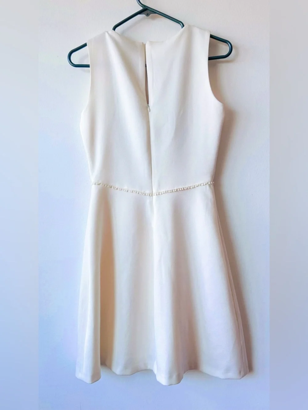ZARA Sleeveless White Dress with Blue Lace Trim size S - Picture 6 of 7